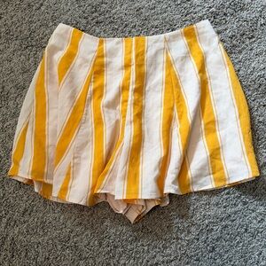 love, Fire High Waist Yellow and White Striped Shorts